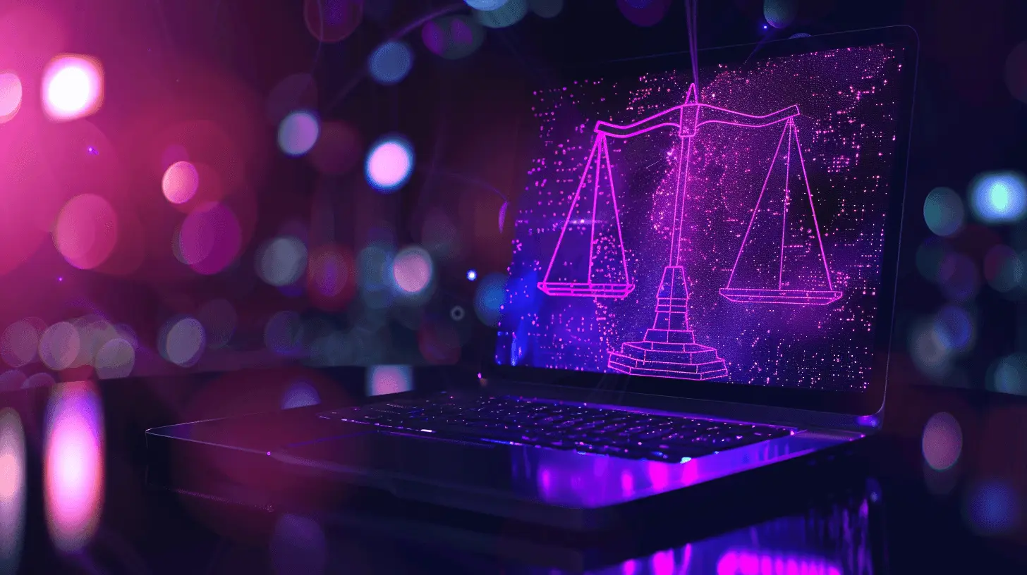 Advogado usando inteligência artificial para elaborar documentos jurídicos